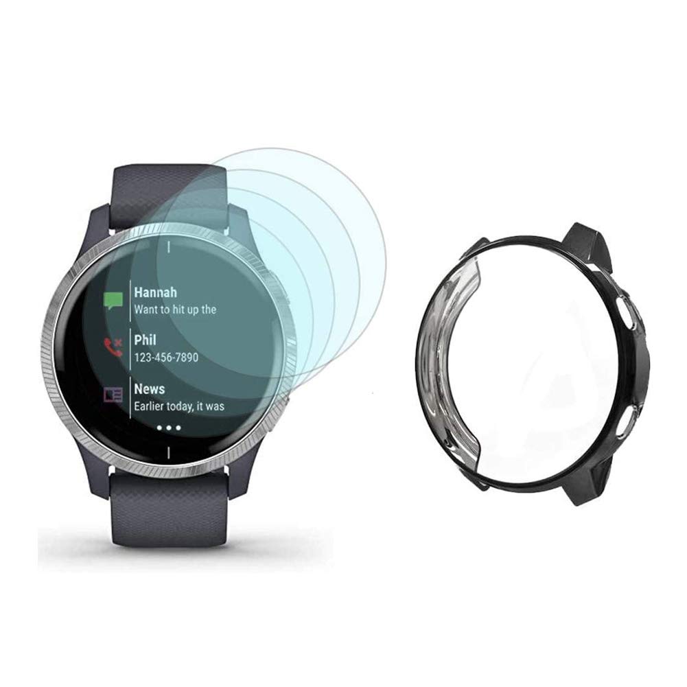 Lot De 5 Coques TPU Souples Pour Garmin Venu 3 (45mm) - Transparent, Rose, Argent, Noir, Or Rose - Protection Antichoc