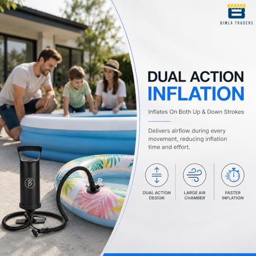 Image of Btag Heavy-Duty Manual Pump | Portable Hand Air Pump for Inflatable Toys, Bikes, Balls & Household Use