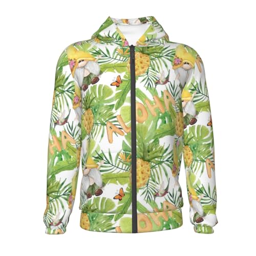 Gnome and Pineapple Kids Pullover Hoodies Boys Zip Up Sweatshirts Girls Athletic Clothes with Pocket2