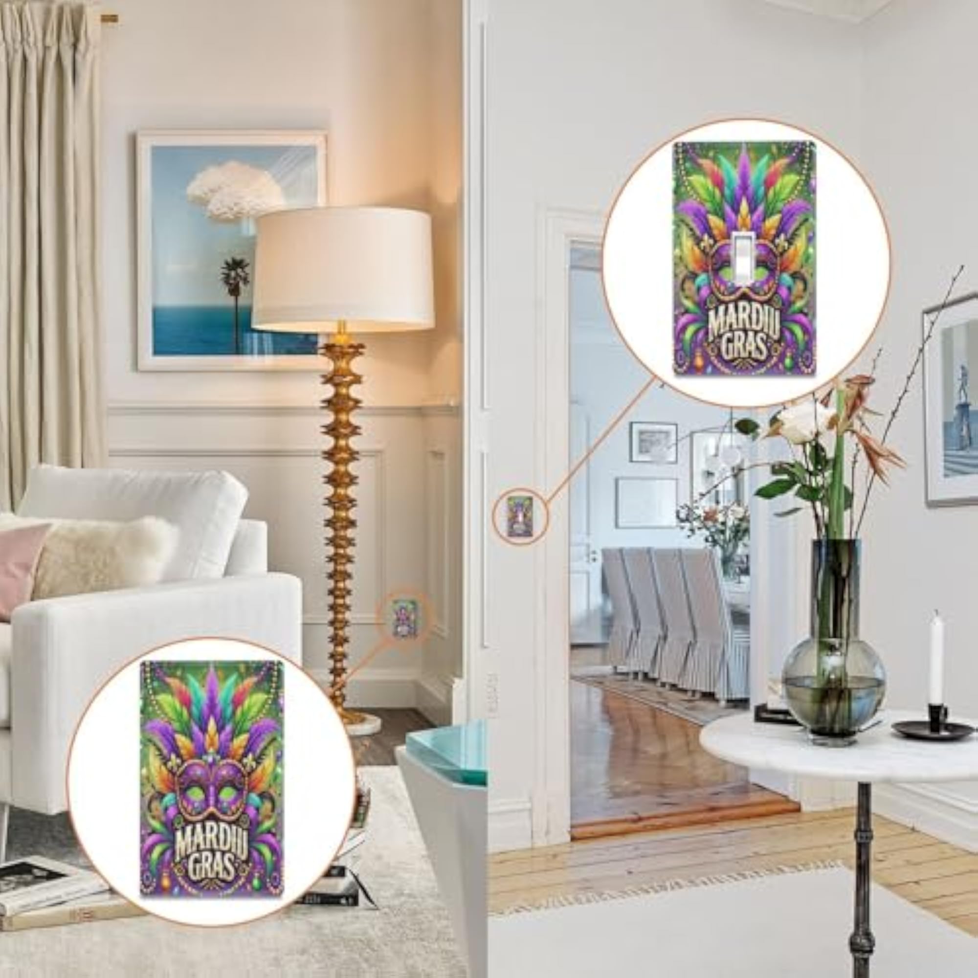 Carnival Feathers Light Switch Cover Decorative
