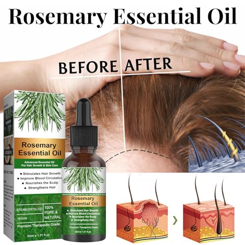 Rosemary Oil for Hair Growth, Pure Natural Rosemary Hair Growth Essential Oil, Wild Growth Hair Oil Serum for Eyelashs, Eyebrows, Improve Hair Loss, Strengthens Hair for Men Women(30ml) - Image 3