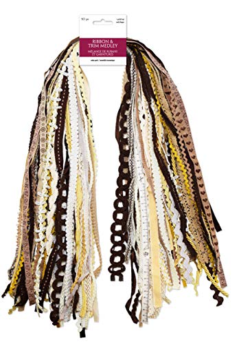 Ribbons for Crafts Wrapping Ribbon Fabric Ribbon Hair Ribbons for Girls Craft Ribbon Decorative Ribbon Fabric Trim Bow Making Supplies Bow Ribbon Trim Assorted Ribbon Approx 30 Yards - Natural