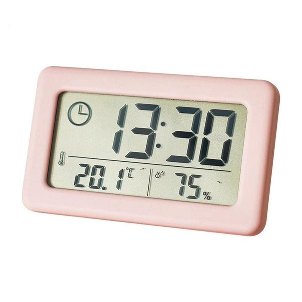 HRWLY Digital Alarm Thermometer LED Indoor Electronic Humidity Monitor Clock Home Desk