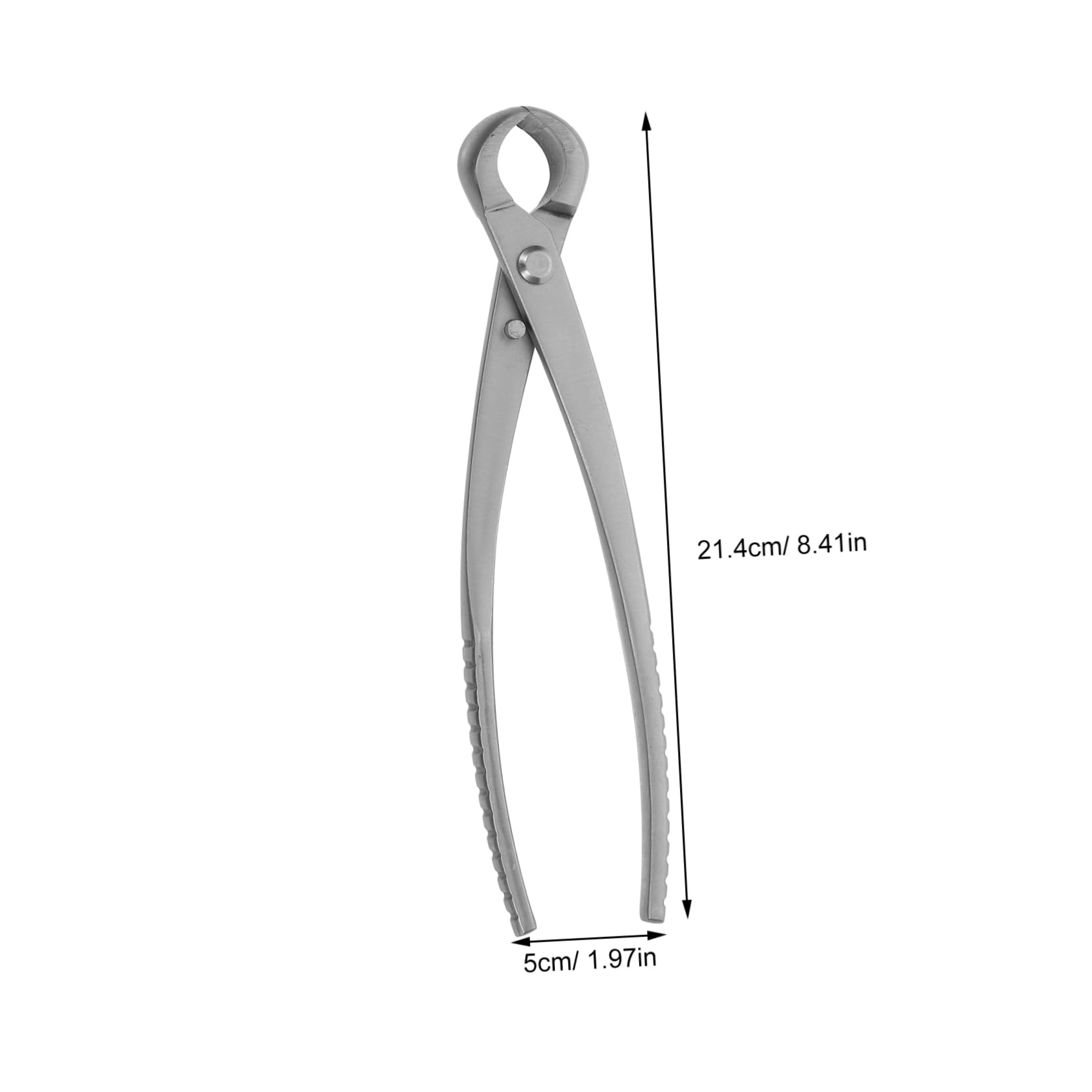 Cesoia Concava Bonsai in Acciaio Inox, Circolare, Argento