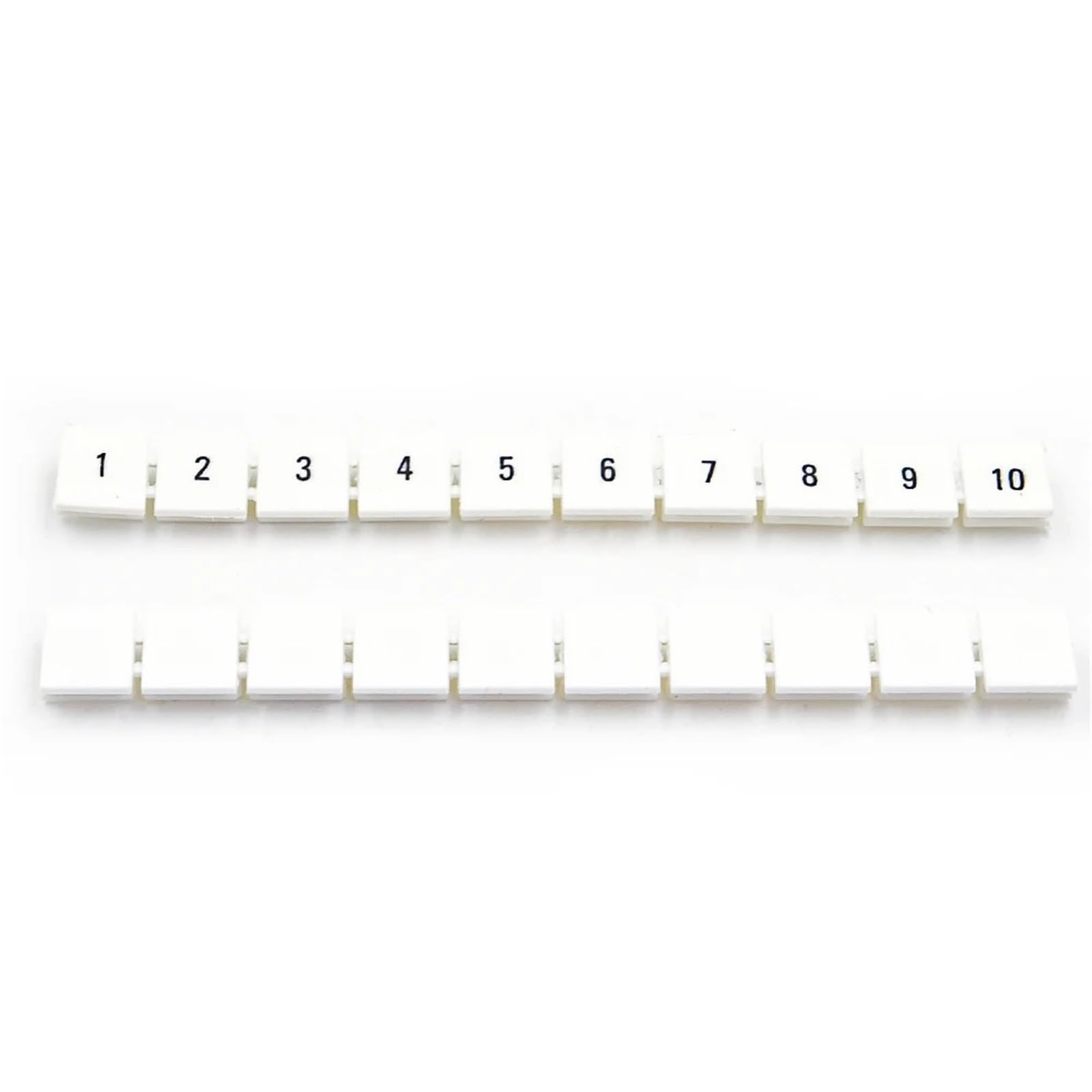 10Pcs ZB10 10-Slot DIN Rail Terminal Block Marker Strip with Printed Number for Easy Wire Identification(Blank)