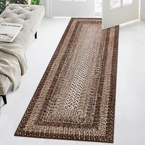 Garvee Kitchen Runner Rug 2x6 Runner Rug Non Slip Washable Runners for Hallways, Boho Vintage Rugs with Rubber Backing, Soft Low-Pile Indoor Carpet fo