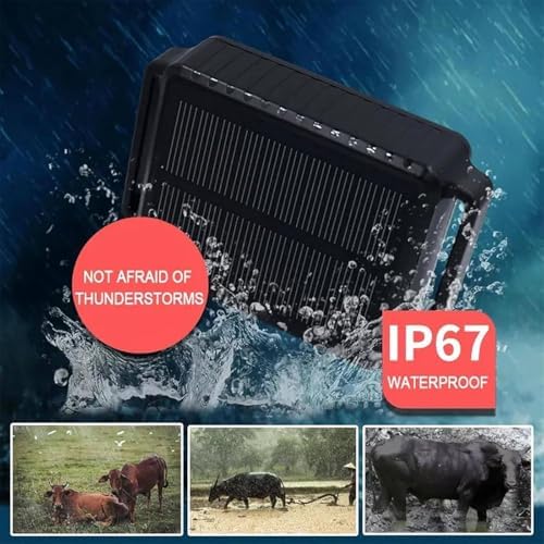 4G Solar GPS Animal Tracker for Cattle & Horses - Waterproof, 20000mAh Battery, Anti-Theft Collar, Real-Time Location, Durable, 10-Pack, Farm & Ranch Essential