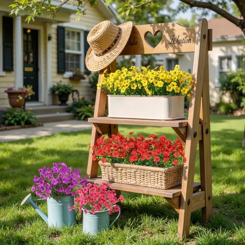 Alupssuc 24 Bundles Artificial Flowers for Outdoors Decoration, UV Resistant Silk Faux Daisy Flora Spring Fake Plastic Plants Greenery for Outside Indoor Yard Home Porch Window Box image 6