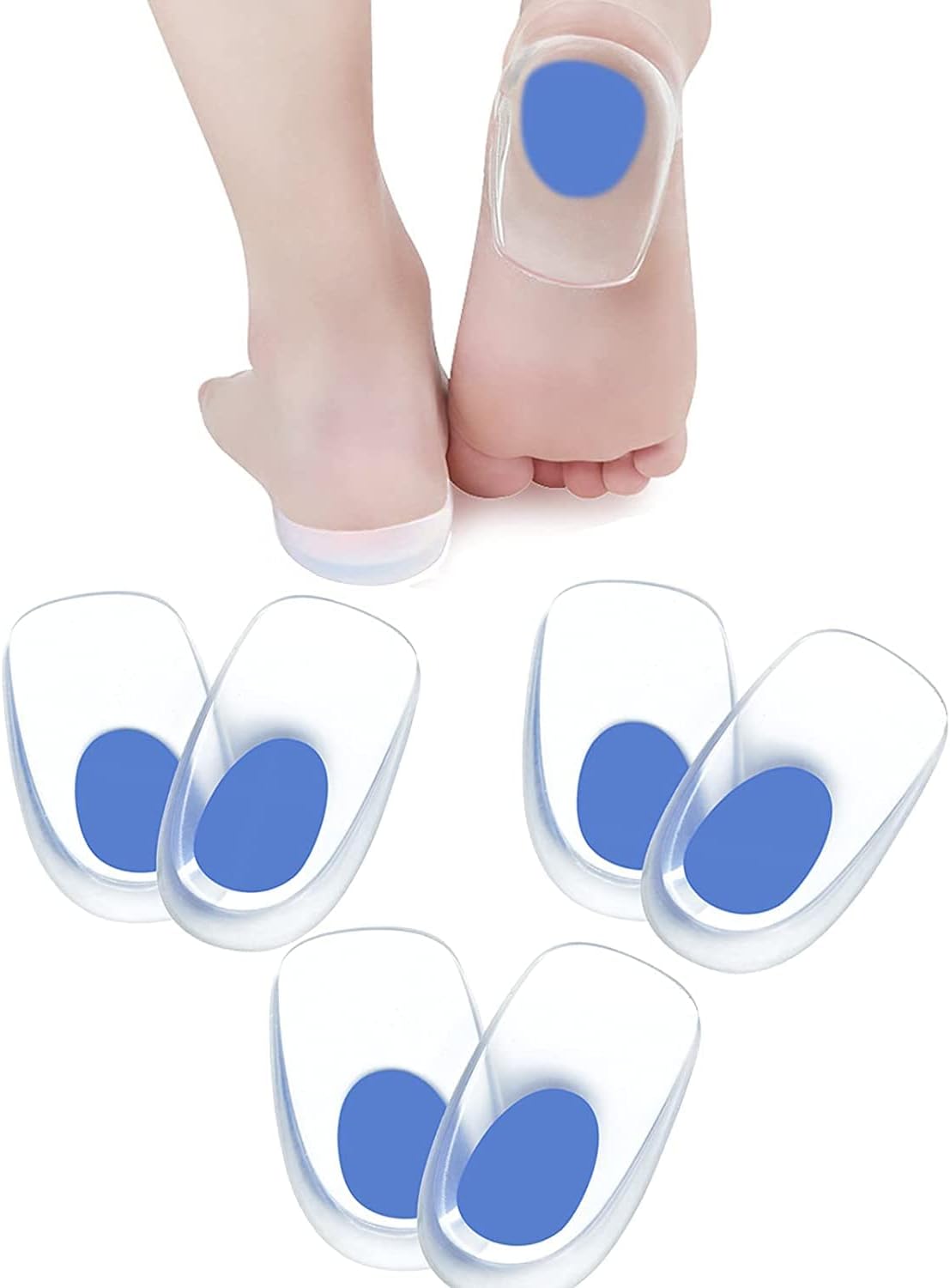 AOXIANG Gel Heel Cups Plantar Fasciitis Inserts Silicone Heel Cup