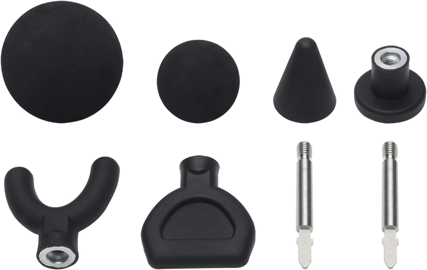 Jigsaw Massage Tip Adaptor and Bits, 6Pcs Percussion Massager Tip Attachment Adaptor - with 2Pcs Extended Rod - for Jigsaw Massager(6Pcs/Set)