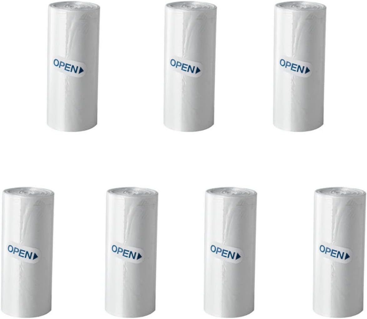 Mini Trash Bags for Mini Trash Can, 105 Count / 7 Rolls White Trash Bags for Desktop Wastebasket of Various Sizes