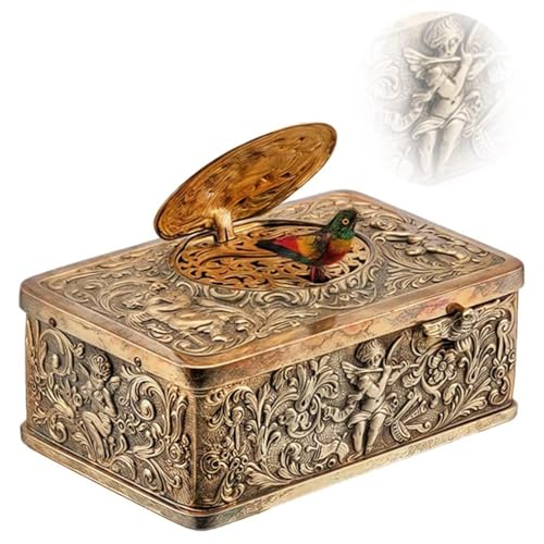 Cajas de música decorativas tridimensionales doradas y plateadas 4