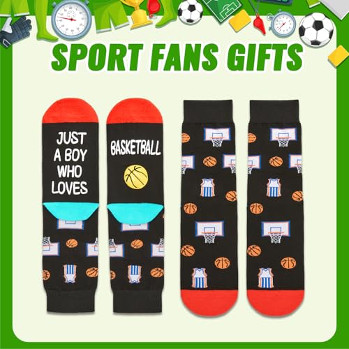 Gamer Gifts for Teens Boys - Baseball Hockey Football Basketball Gifts, Gaming Socks for Adult, Kids 4-18 Years4