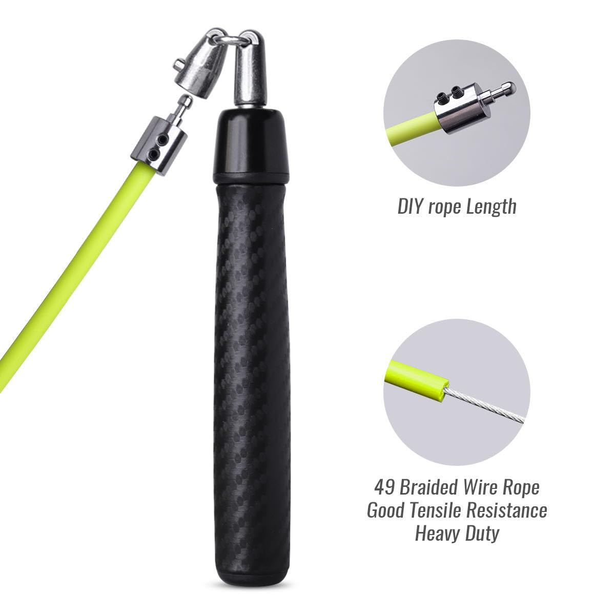 【Gewichtetes Springseil für Männer & Frauen】3-in-1 austauschbare Gewichte (1/2.3 kg, 1/1.8 kg, 1/2.9 kg) - 360° High-Speed-Spin, verstellbare Länge & ergonomische Ledergriffe für Pro Fitness, Cardio