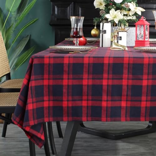 Liveストアー テーブルクロス クリスマステー 正方形 汚れ防止 おしゃれ チェック柄 テーブルマット 大判 食卓カバー レストラン 家庭用 業務用 北欧 キッチンマット 玄関マット オールシーズン用 テーブル保護
