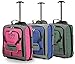 Produktbild Sets vonMiniMax Kinderkoffer Reisekoffer Trolley Handgepäck Rucksack mit Vordertasche für Spielzeugen/Puppen/Teddybär (Blau + Rosa + Grün)