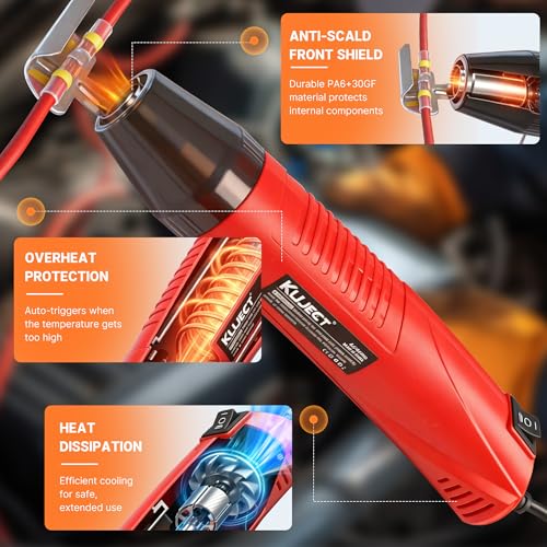 Kuject Mini Heat Gun, 120PCS Solder Seal Wire Connectors Kit, 350W Dual-Temp Heat Gun for Shrink Tubing, Waterproof Heat Shrink Wire Repair Kit with Solder Stick for Marine Automotive Truck, AWG 26-10 - Image 4