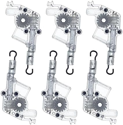 Leewoth 6pcs Wand Tilter for 2" Low Profile Horizontal Blinds Tilt Mechanism Hook Connection with Hexagon Shaped Gear Low Rail Blinds Accessory for Low Rail Horizontal Wood and Faux Wood Blinds