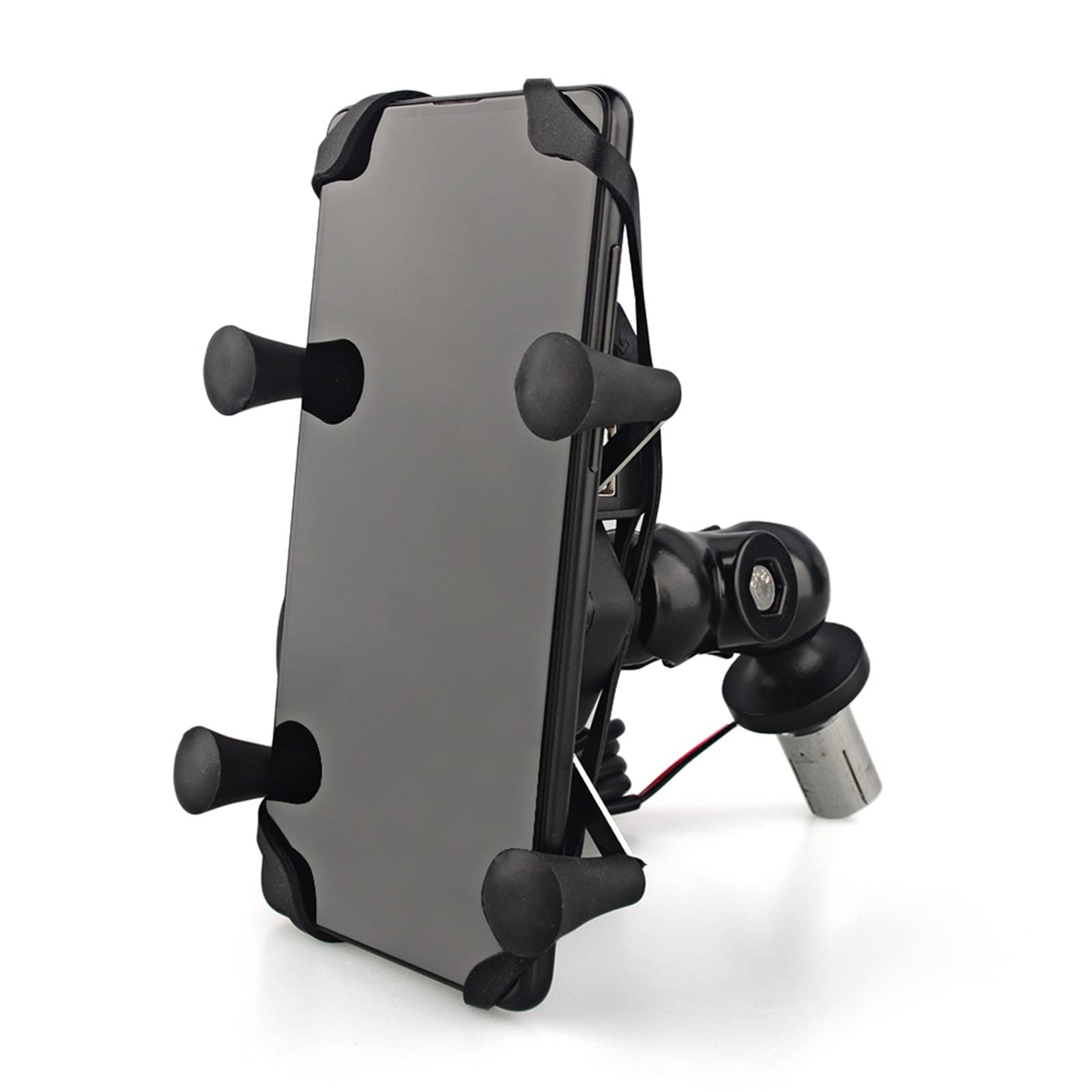 IWBR Uchwyt na telefon motocyklowy z uchwytem do ładowarki USB uchwyt na telefon komórkowy uchwyt do nawigacji GPS pasuje do Suzuki dla BMW dla Yamaha dla Kawasaki