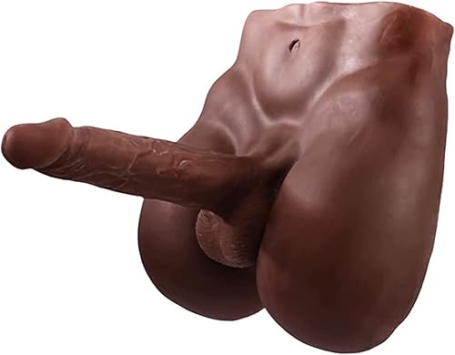 Miniatura 2 de Consolador realista de 6.82 libras para masturbación femenina, juguete sexual masculino 3D con pene grande flexible y culo vaginal, marrón oscuro