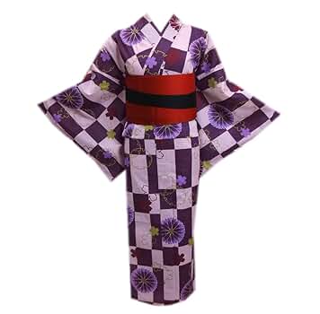 浴衣　半幅帯　セット　紫　百合　トールサイズ　ワイドサイズ 2040-20055_m1.jpg