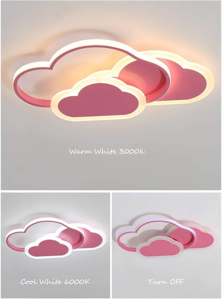 ZEKEI Kinderzimmer lampe decke, Wolkenlampe 42cm mit Fernbedienung, LED Deckenleuchte Kinderzimmer dimmbar 3000-6000K, Wolkenlampe kinderlampe Deckenlampe für Kinderzimmer | Schlafzimmer