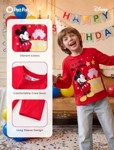 Image of Disney Kids Birthday Shirts 2-9Y, Cute Graphic Tees, Birthday Party Outfit