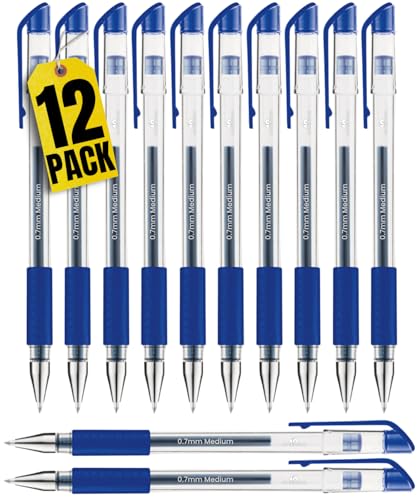 Bolígrafo de gel azul 0.7 mm pack de 12