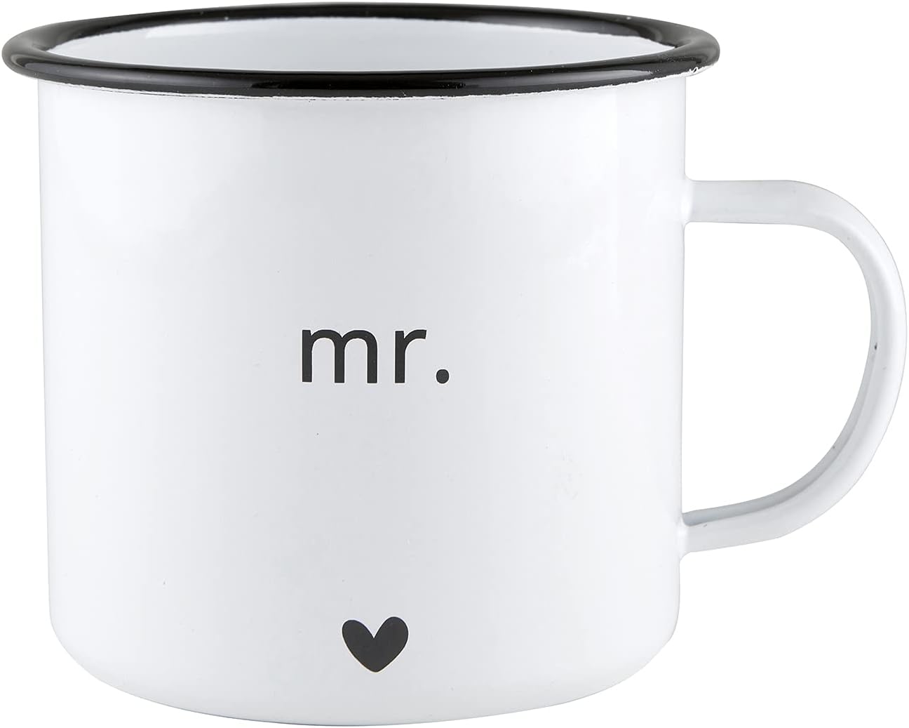 Santa Barbara Design Studio Wedding Enamelware Coffee Mugs, Set of 2, Mr. and Mrs.