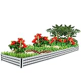 Kettalk Super Large Raised Garden Bed,12x4x1ft Galvanized Garden Raised Beds Sturdy Metal Outdoor Ga