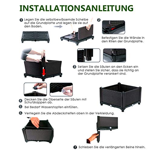 Kunststoff Hochbeet Set von Costway, 4 Pflanzboxen für den Garten
