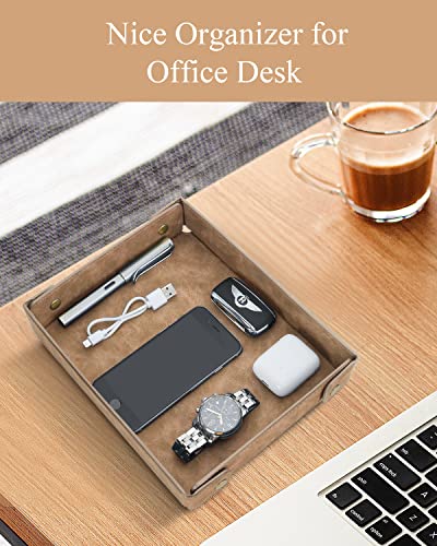 CASIRENA-Fathers-Day-Gifts-Faux-Leather-Valet-Tray-Organizer-for-Men-Catch-All-Tray-for-Entryway-Table-Key-Wallet-Watch-Coin-Change-Phone-Dresser-EDC-Dump-Jewelry-Bedside-Nightstand-Desk-top CASIRENA Fathers Day Gifts Faux Leather Valet Tray Organizer for Men Catch All Tray for Entryway Table Key Wallet Watch Coin Change Phone Dresser EDC Dump Jewelry Bedside Nightstand Desk top