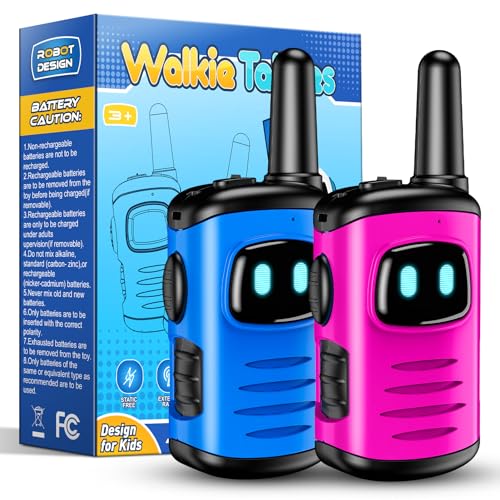 Toys for 3-8 Year Old Girls: comedyfun Mini Robots Walkies Talkies 2 Pack Halloween Christmas Birthday Gifts for 3 4 5 6-8 Year Old Girls Boys Camping Hiking Toys for 6 7 8-10 Year Old Girl Boy Kid