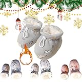 BXCZEDW Warm Fur Baby Boots,Winter Anti-Slip Soft Sole Warm Snow Boots,2024 New Warm Fur Baby Boots with Drawstring (Grey,10cm)