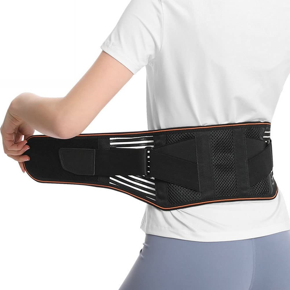 Cinturón de soporte para la espalda para hombres y mujeres Cintura transpirable Soporte lumbar Soporte lumbar para ciática Hernia de disco Escoliosis Alivio del dolor lumbar Correas ajustabl