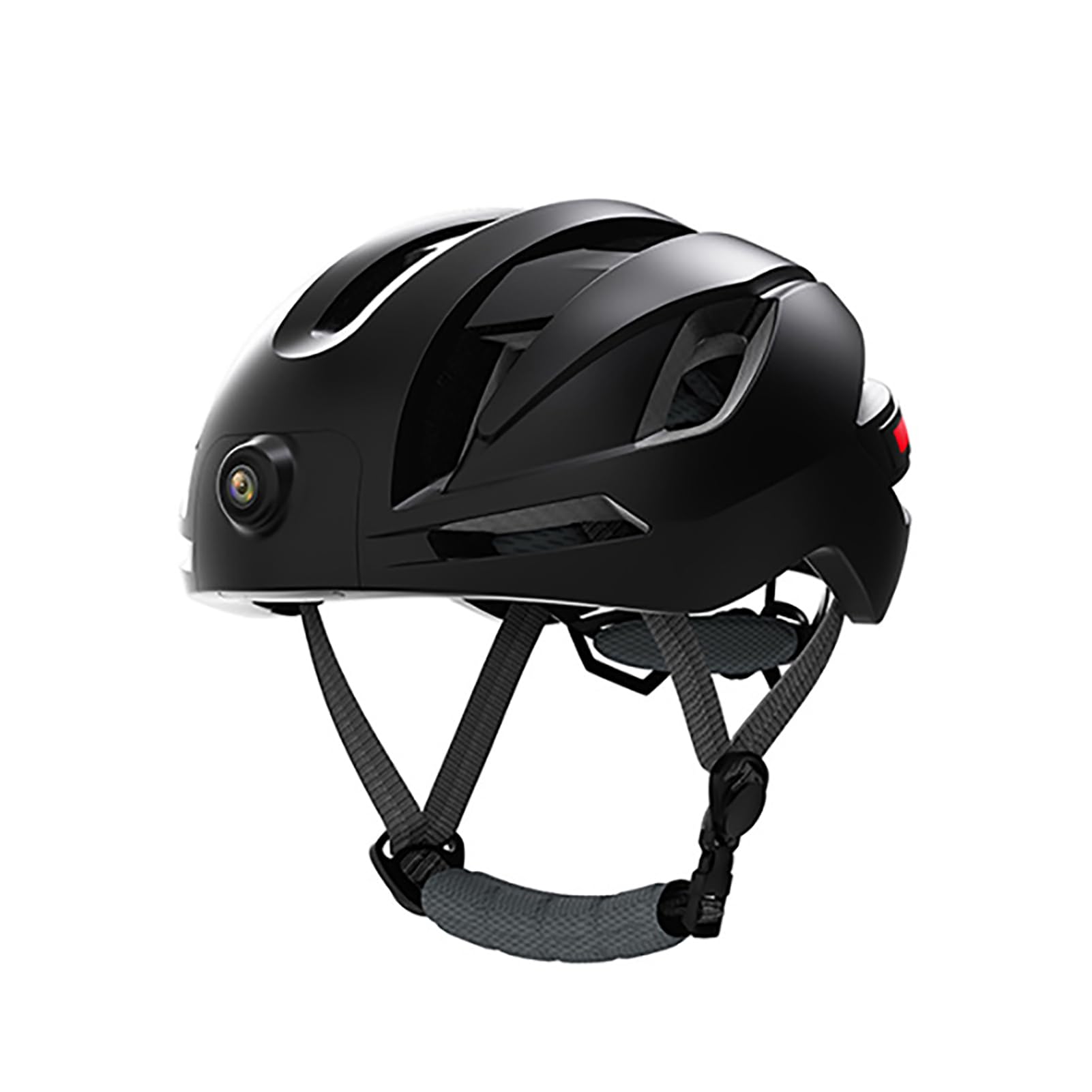 Plyisty Bike Helmet with Camera 1080P HD Video Recorder and WiFi Smart Cycling Helmet with Rear Light, Music Player, Remote Control for Roadcam App (Black)