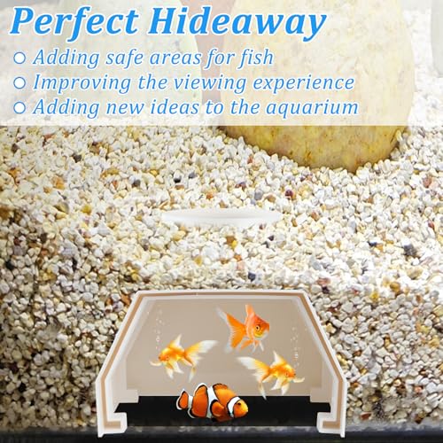 Image of Aquarium Underground Tunnel Cave, Mini Fish Tank Underground Dome Tunnel, Big Window Viewing Fish & Shrimp Under Gravel, Aquariums Fish Tank Decor Hideaway, Fish Cave for Aquarium Hideout