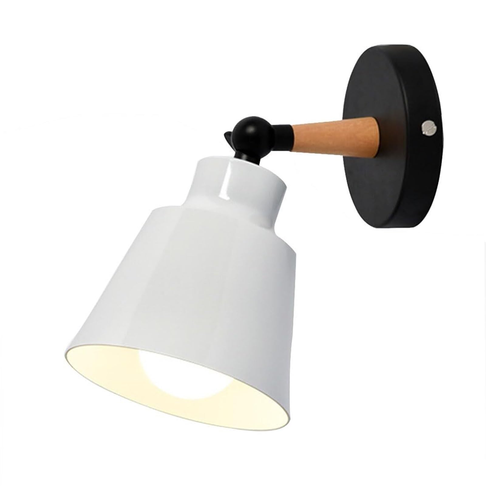 HUAYUSEDF Macaron Nordic Wall Sconce Up Down Adjustable Iron Creative Simple for Bedroom Living Room Aisle Children(White)