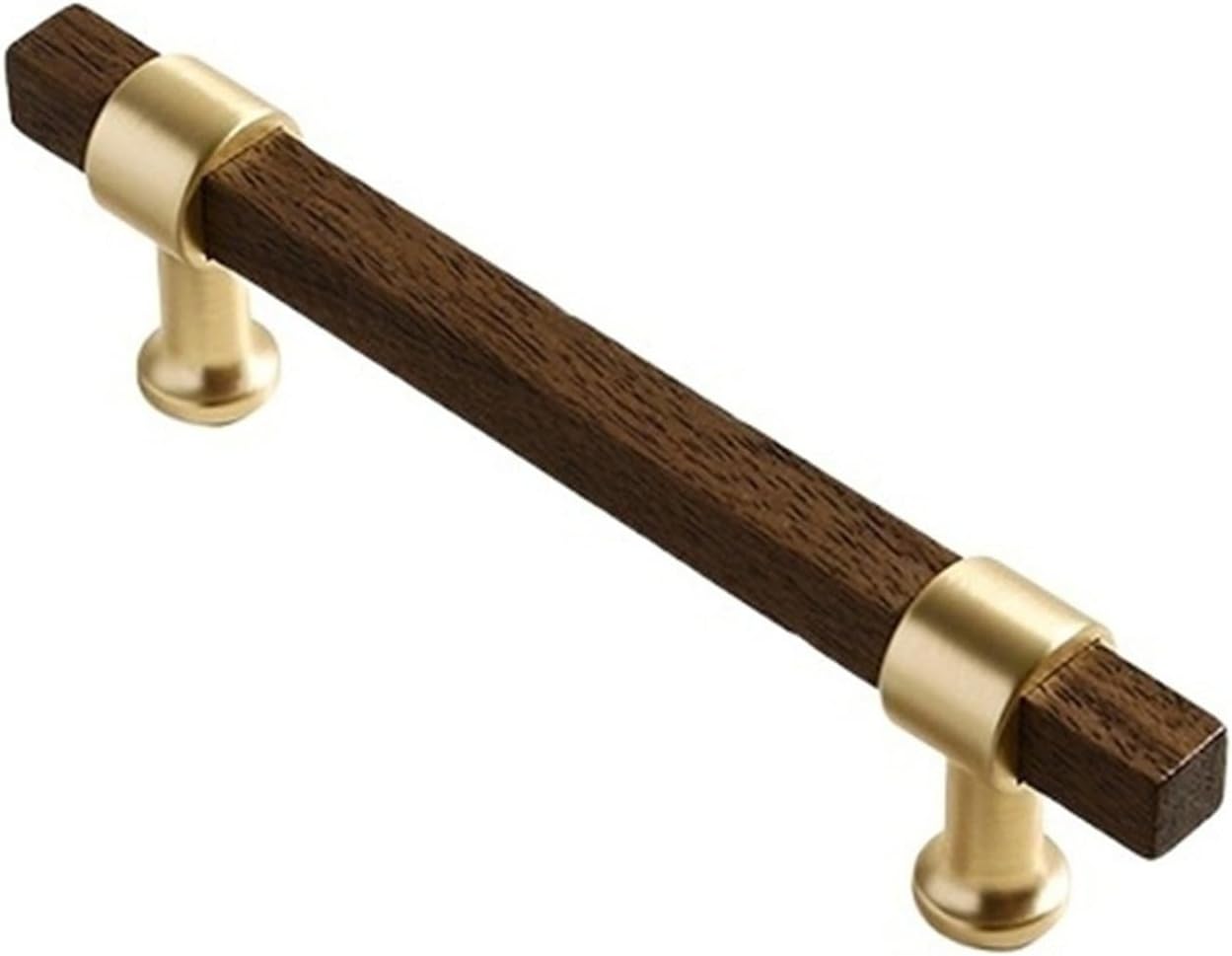Walnut Wooden Kitchen Cabinet Knobs and Handles European Ash Shoe Handle Gold Cupboard Door Pulls Hardware(Walnut 1906)