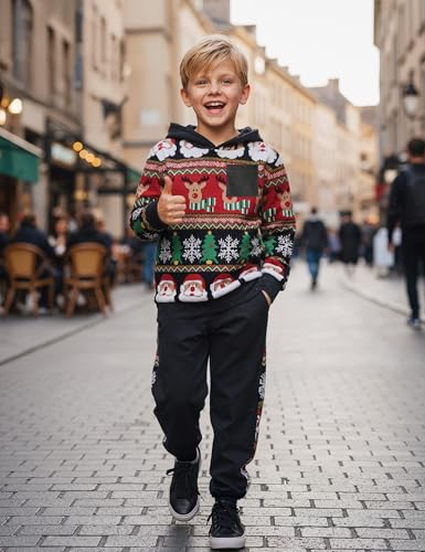 Image of Boys Clothes Fall Winter Outfits Camouflage Long Sleeve Hoodie and Pants 2PC Kids Clothes Boys for 5-14 Years