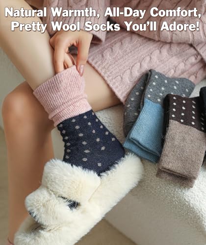 Image of IIG Winter Warm Wool Socks for Women Original Design Trendy Boot Socks Ideal Gift