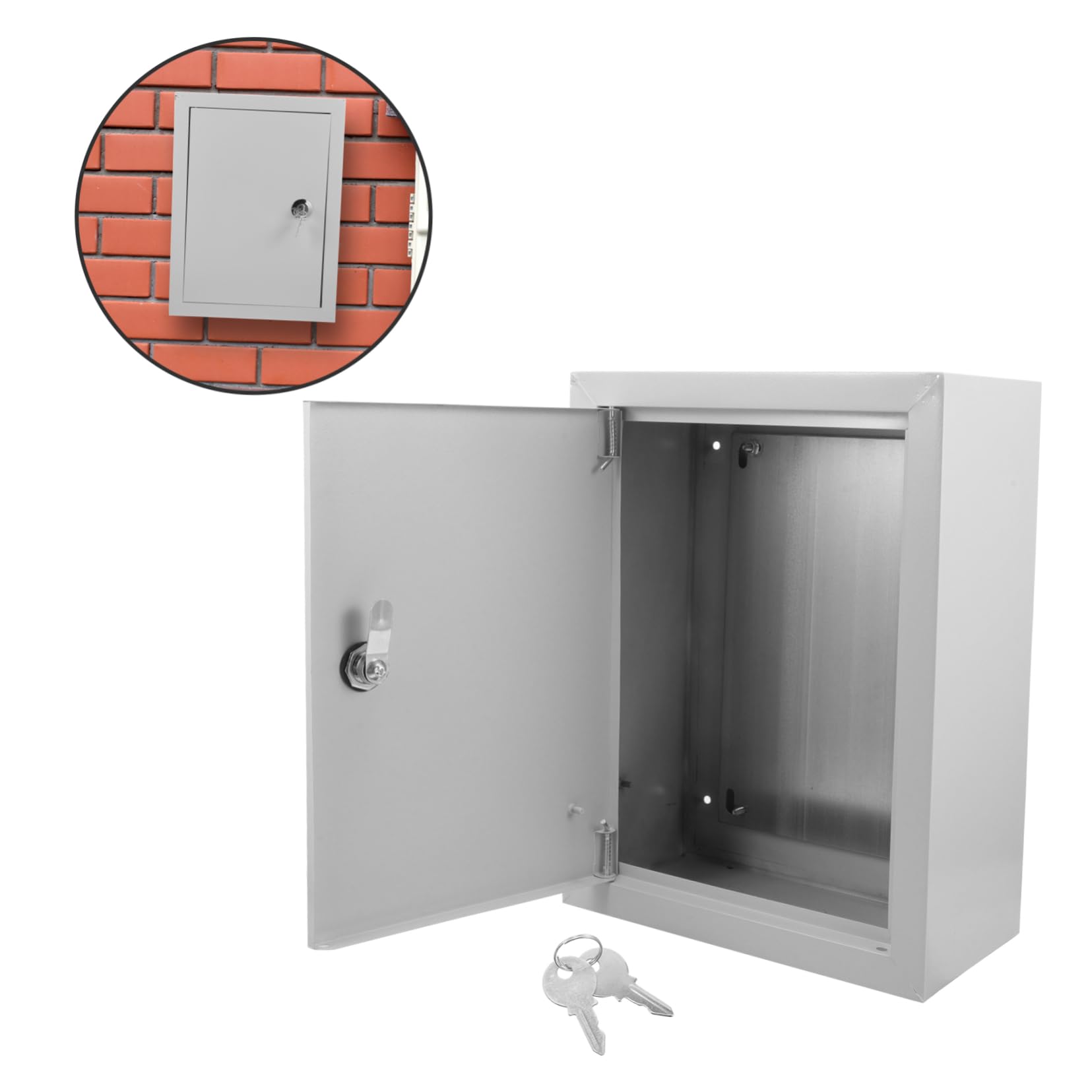 Boîtier de Disjoncteur Extérieur Étanche en Aluminium Argenté 30x25 Cm