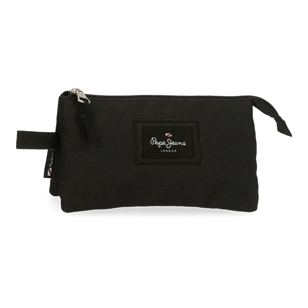 Pepe Jeans Aris, Accesorio De Viaje Neceser Unisex Niños, Negro (Black), 22x12x5 Cms