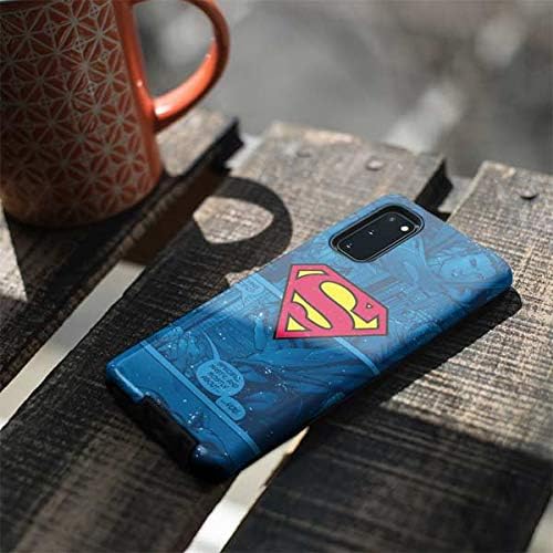 Skinit Pro Phone Case Compatible with Galaxy S20 - Officially Licensed DC Comics Superman Logo Background Pattern Design