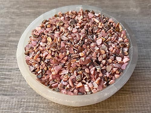 Image of GAF TREASURES 2 oz Lot Natural Semi Tumbled Gemstone Chips, Crushed Mini Crystals, Undrilled Crystal Chips (Rhodochrosite)