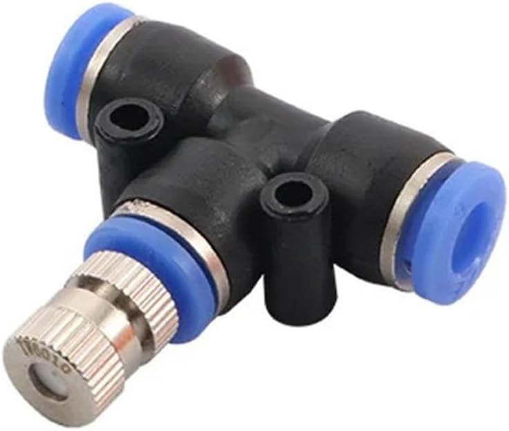 50 Pieces/Lot 6 mm Atomization Mist Nozzles with 6 mm Quick Access T Plug Garden Landscaping Irrigation Spraying (Nozzle 0.2 mm)