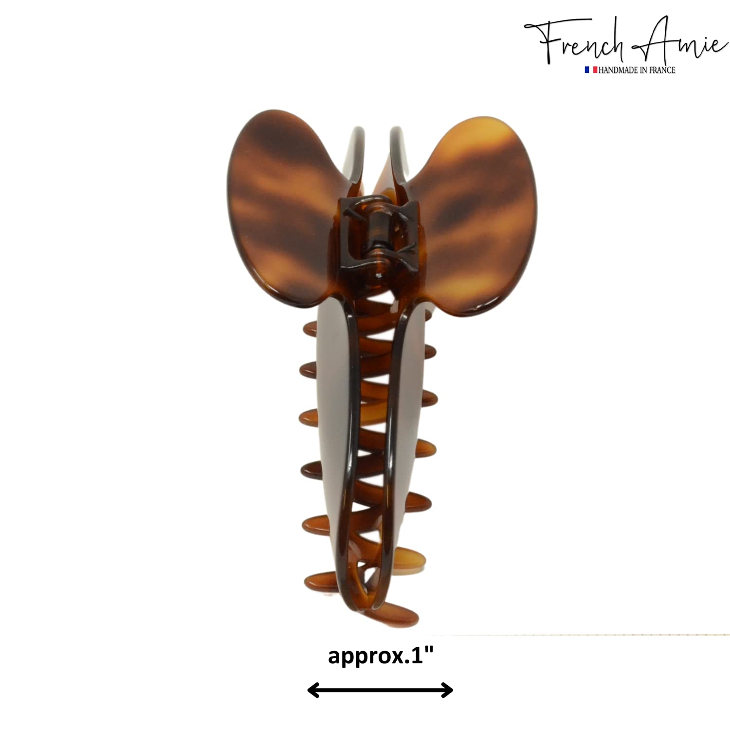 French Amie Clip ovale sottile grande 1,1 cm fatto a mano in celluloide ad incastro forte tenuta antiscivolo per capelli a forma di mascella per donne e ragazze, prodotto in Francia (Shell)