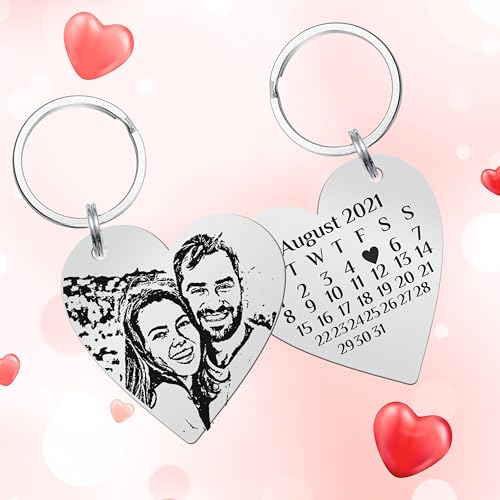 Image of Customised Photo Engraved Keychain For Loved ones | Best For Gift | Valentine's Day Gift, Birthday Gift | Silver
