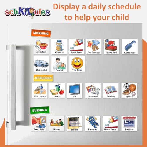 Kids Visual Schedule Magnets and Headings: SchKIDules 93Pc Home Collection for Daily Routines, Chores, Executive Functioning, Behavioral Supports, Communication-Good for Toddlers, ADHD, Autism - Image 7