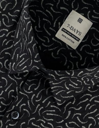 Image of 7-DAYS Men's Premium Printed Shirt - 100% Cotton, Regular Fit, Full Sleeve, with Pocket - Versatile for Formal Occasions and Casual Wear